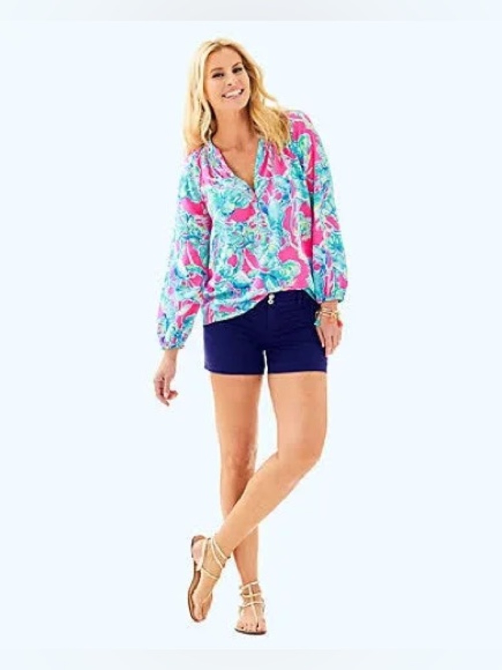 Lilly‎ Pulitzer midnight navy Joette stretch dinner shorts